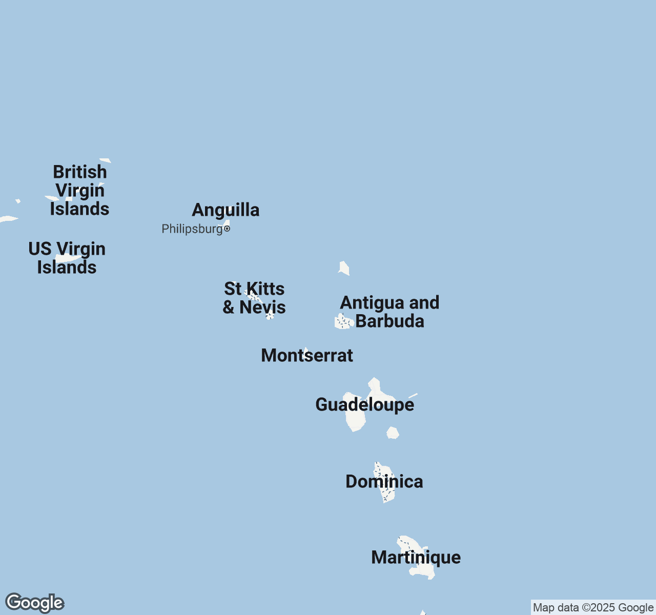 Map of Antigua and Barbuda